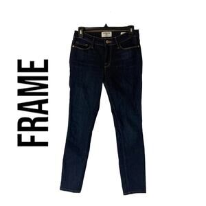 Frame womens 28 skinny jeans dark wash le skinny de jeanne basic casual